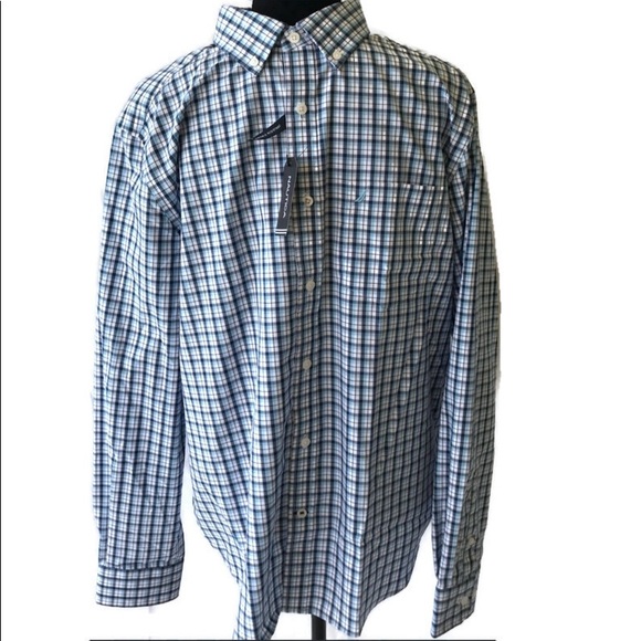 Nautica Men's Shirt Large Blue Short Sleeve New - Picture 2 of 8